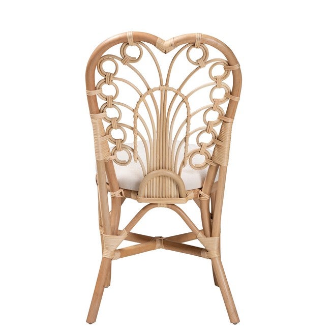 Jerica Modern Bohemian Natural Brown Rattan Dining Chair, , alternate image number 3