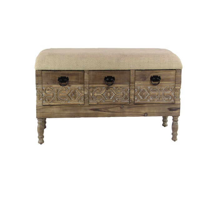 Brown Chinese Fir Farmhouse Bench, 20x47x16, , alternate image number 4