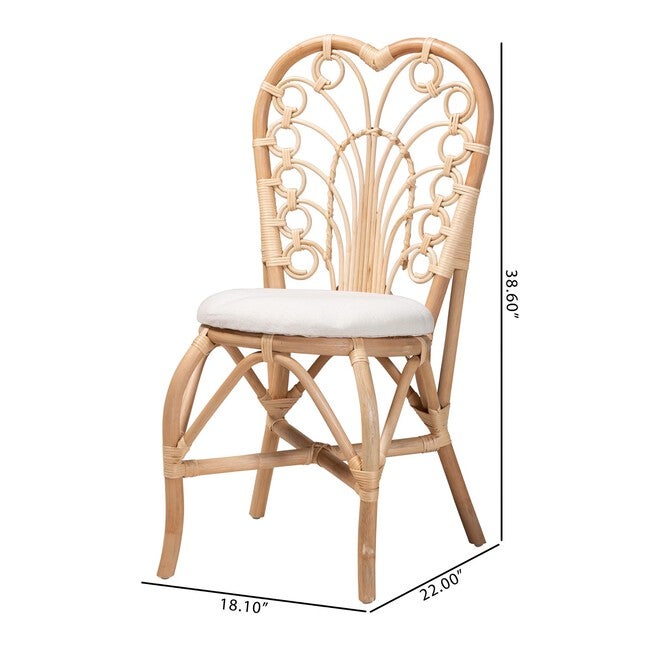 Jerica Modern Bohemian Natural Brown Rattan Dining Chair, , alternate image number 8