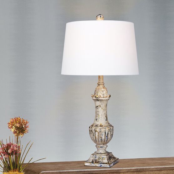 29.5" Antique Ivory Resin Table Lamp, ANTIQUE IVORY, hi-res image number null