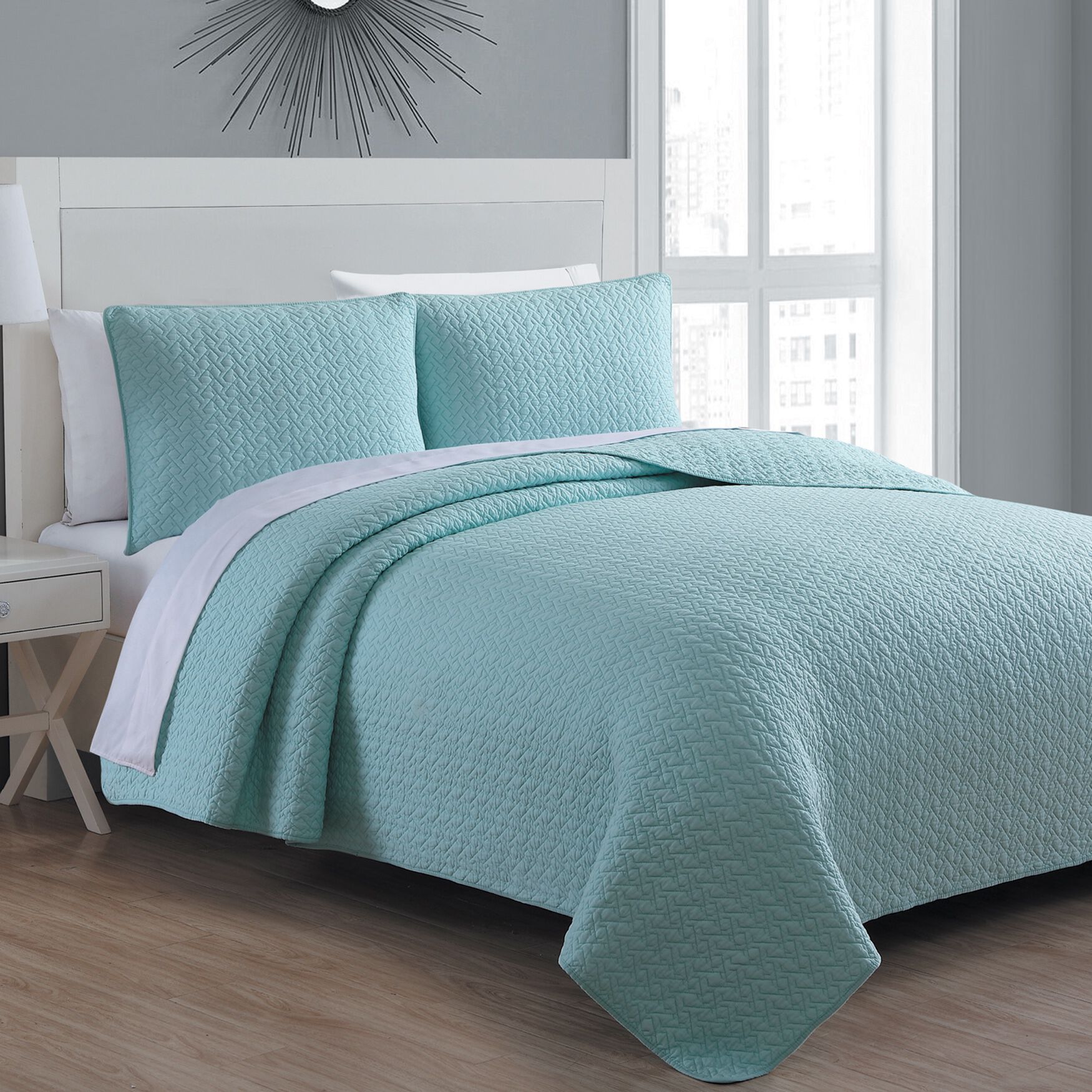 Estate Collection Tristan Quilt Set, SEAFOAM, hi-res image number 0