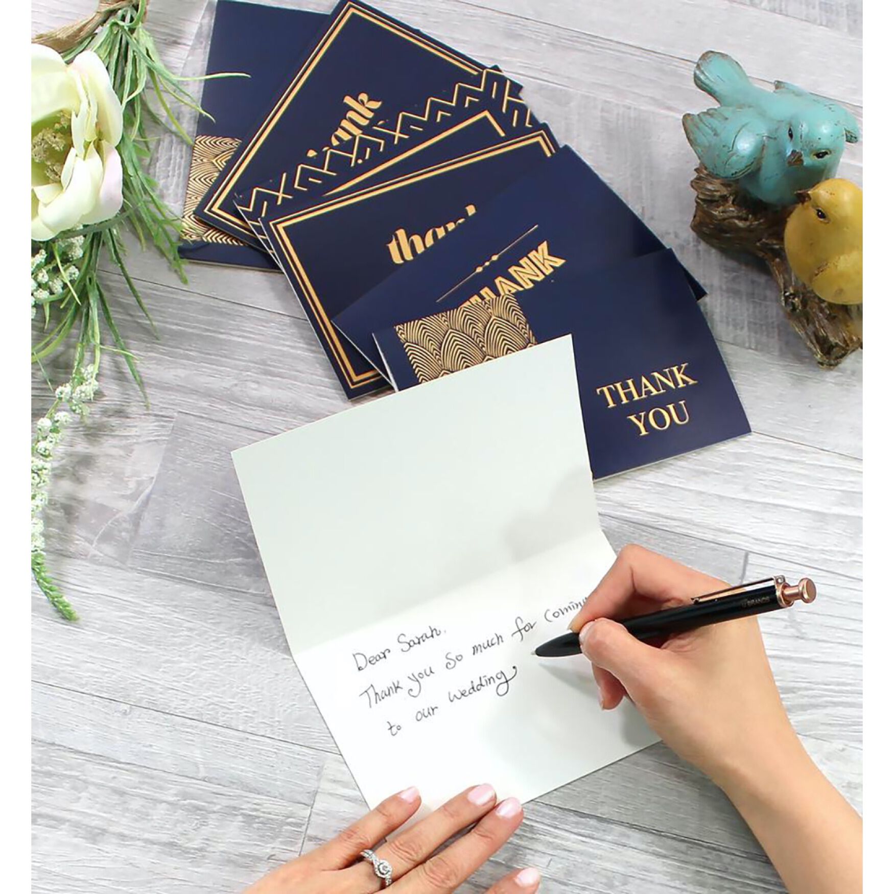 Navy Gold Foil Thank You Cards - 100 Cards, , alternate image number 3