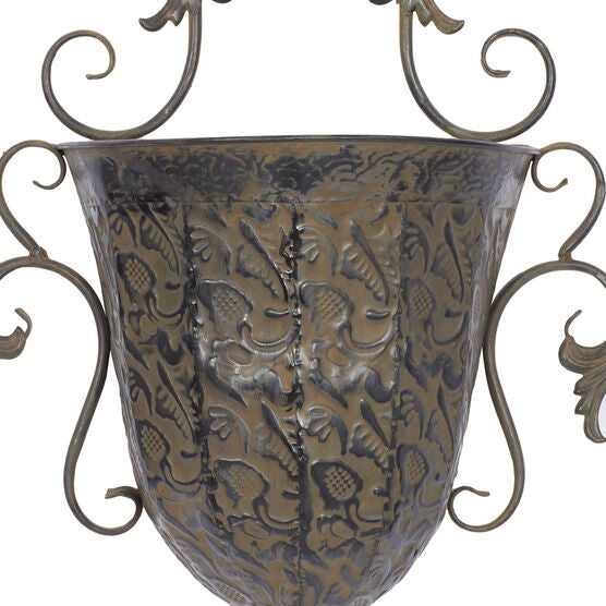 Set Of 2 Brown Metal Traditional Planter, , alternate image number null