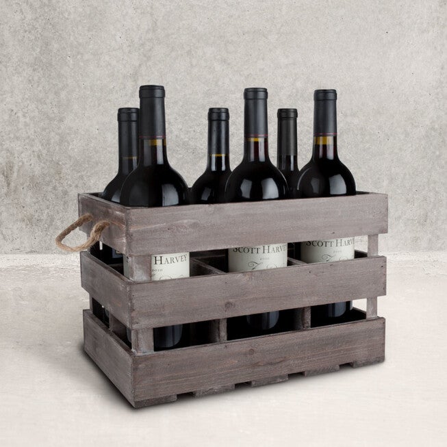 Wooden 6-Bottle Crate, , alternate image number null