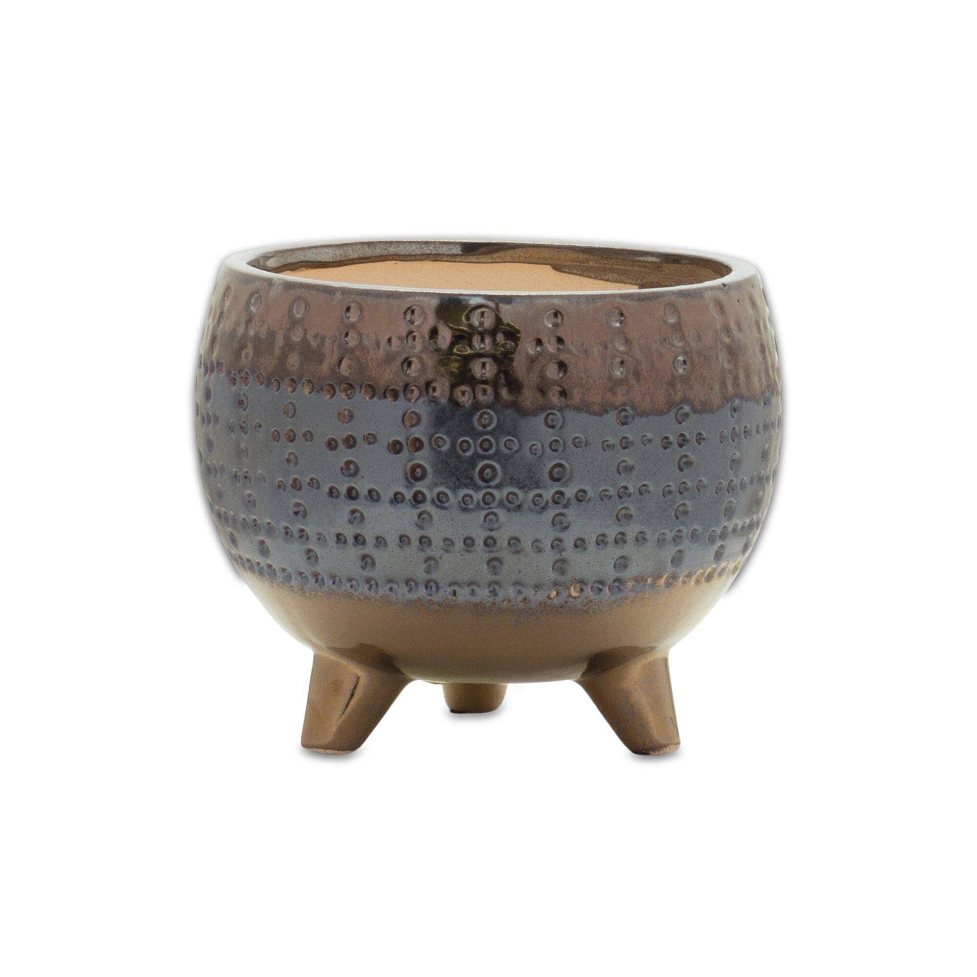 Pot w/Legs 4.5 inchesH Terra Cotta, BLUE BLACK, hi-res image number 0