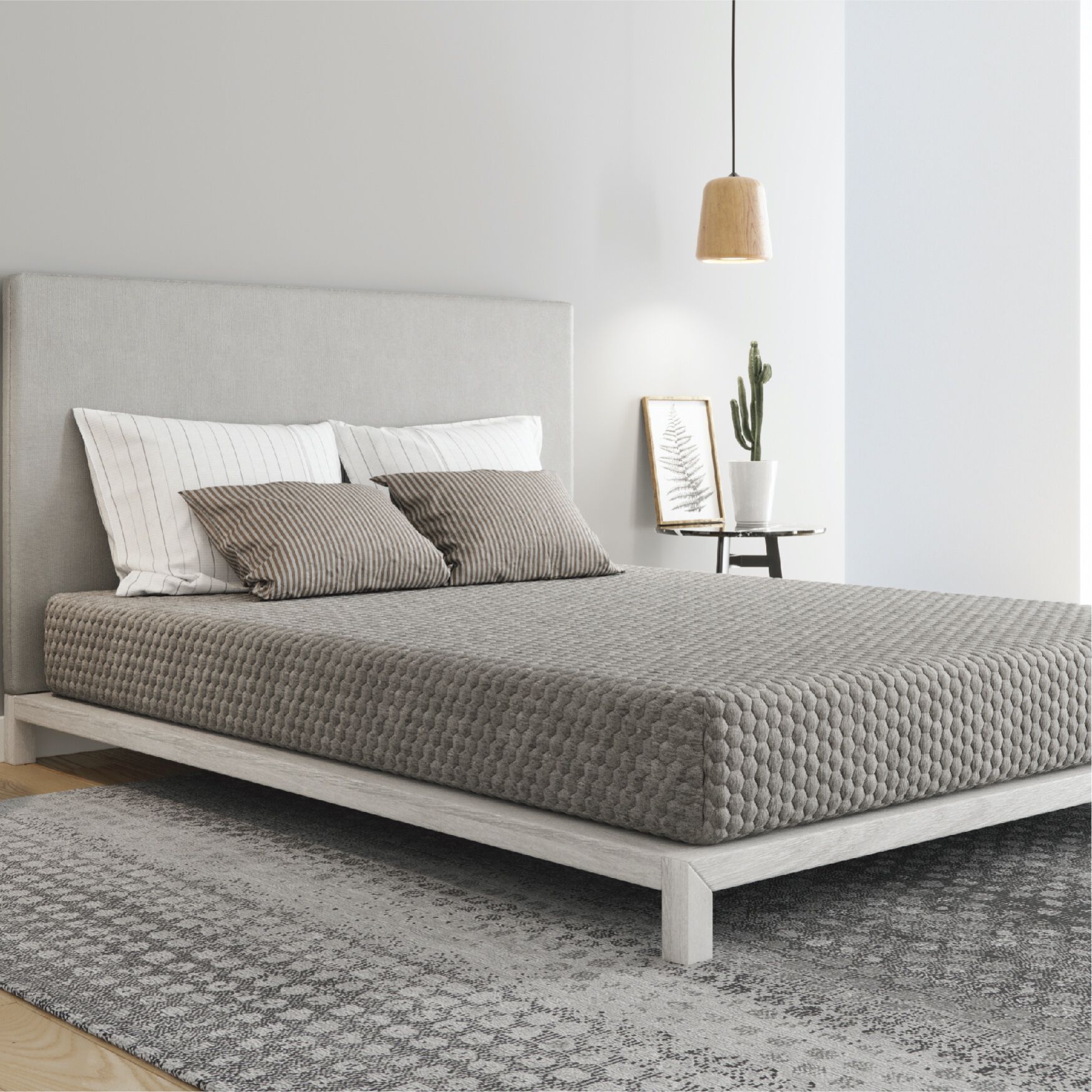 10 inches Gel Memory Foam Mattress, Firm, Cal King Mattress, GREY, hi-res image number 0