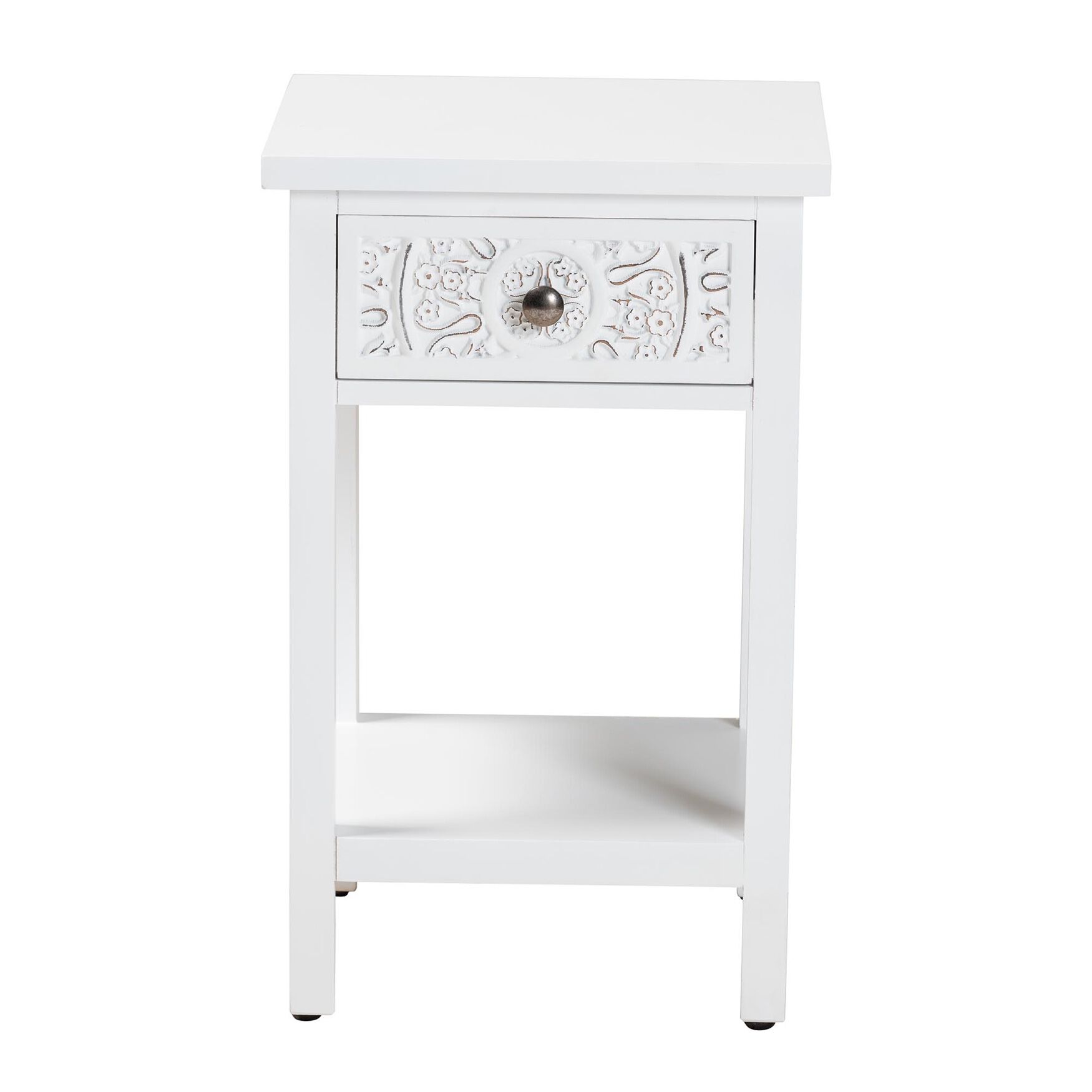 Yelena Classic And Traditional White Finished Wood 1-Drawer End Table, , alternate image number 2