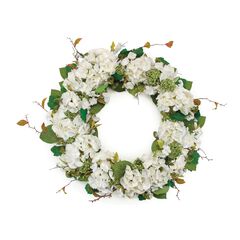 Hydrangea and Seedum Floral Wreath 32IND