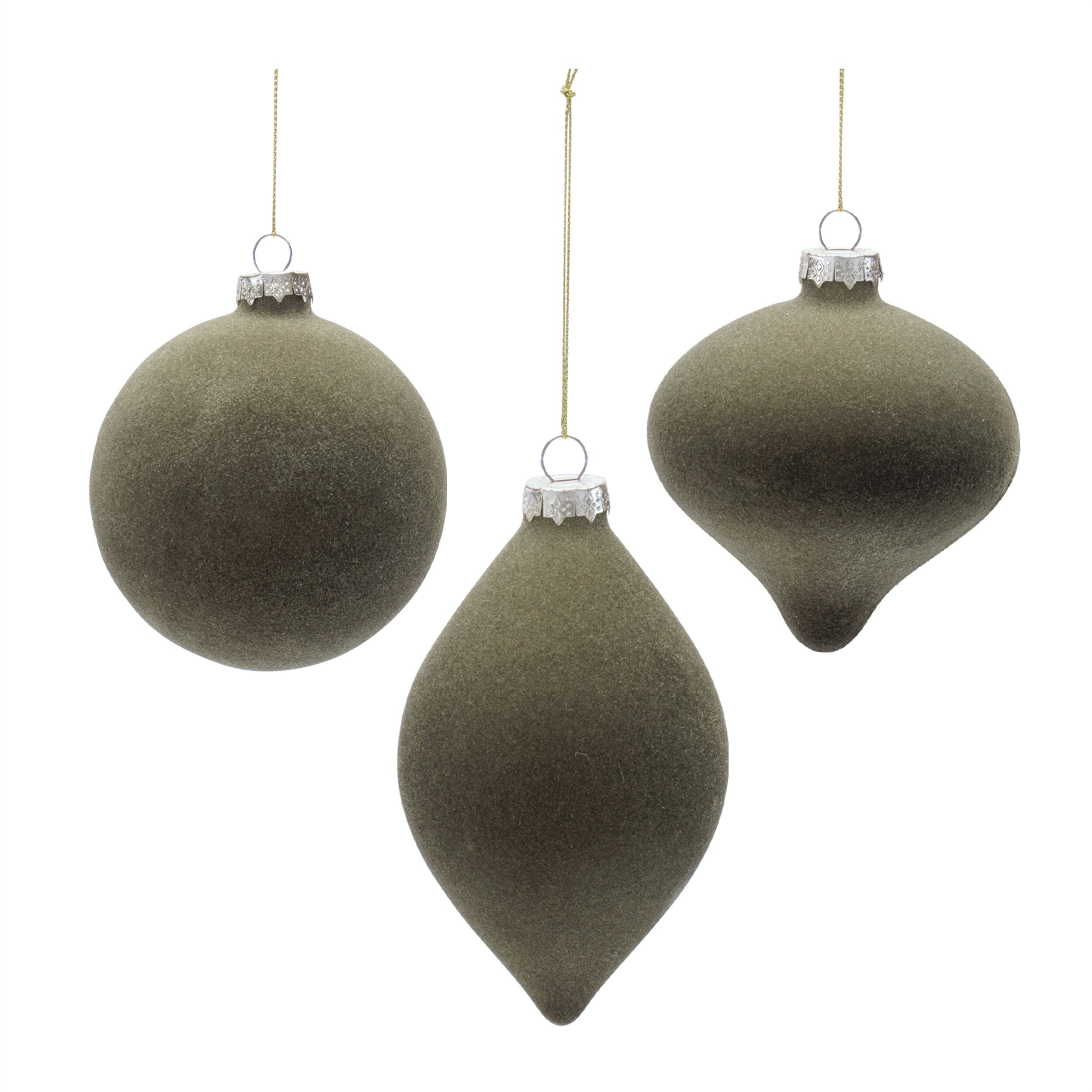 Glass Ball Ornaments (Set of 6), GREEN, hi-res image number 0