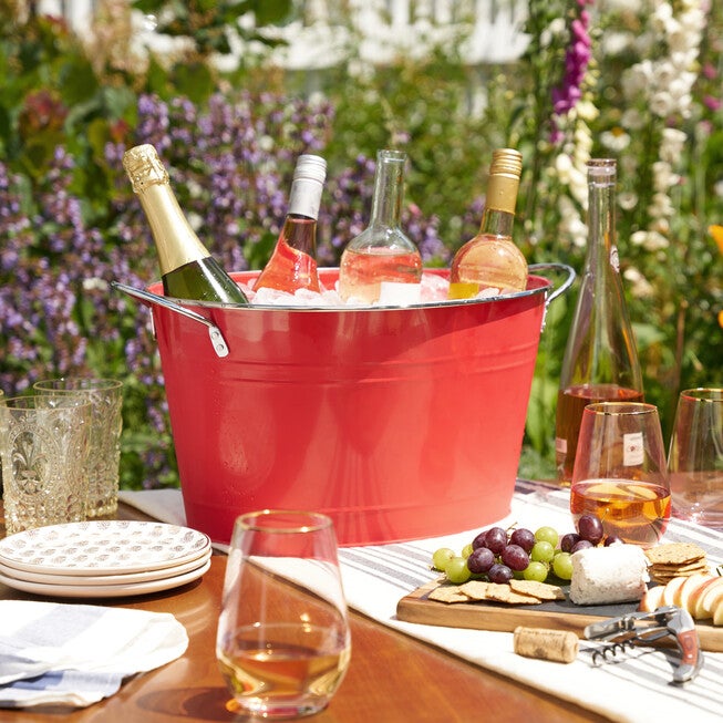 Big Red Galvanized Metal Tub, , alternate image number null