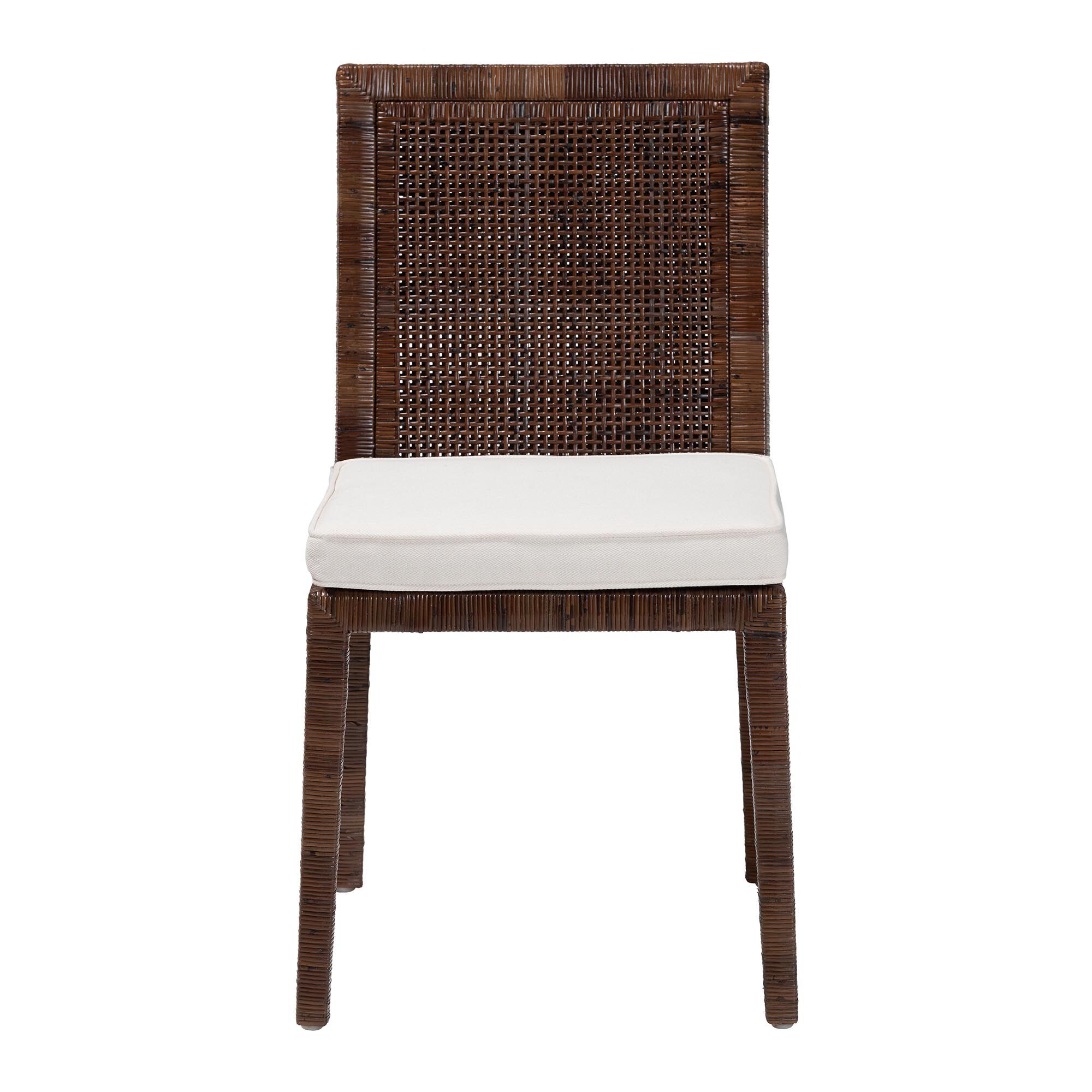 Sofia Rattan Dining Chair with Cushion, COFFEE, alternate image number 2