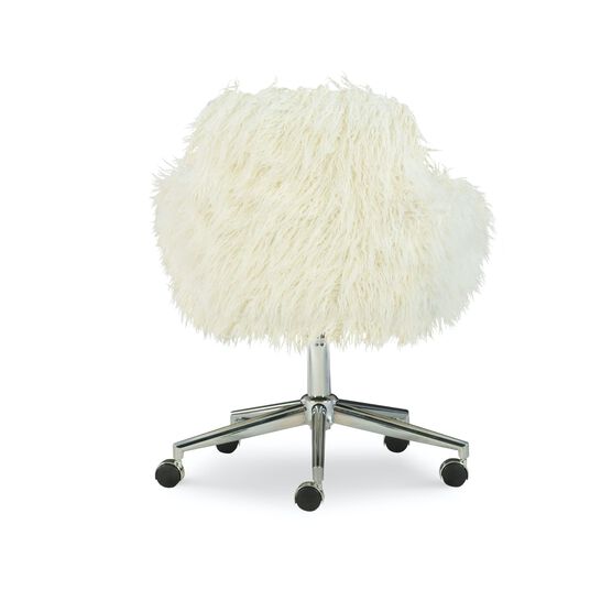 Fenton Faux Fur Office Chair White, , alternate image number null