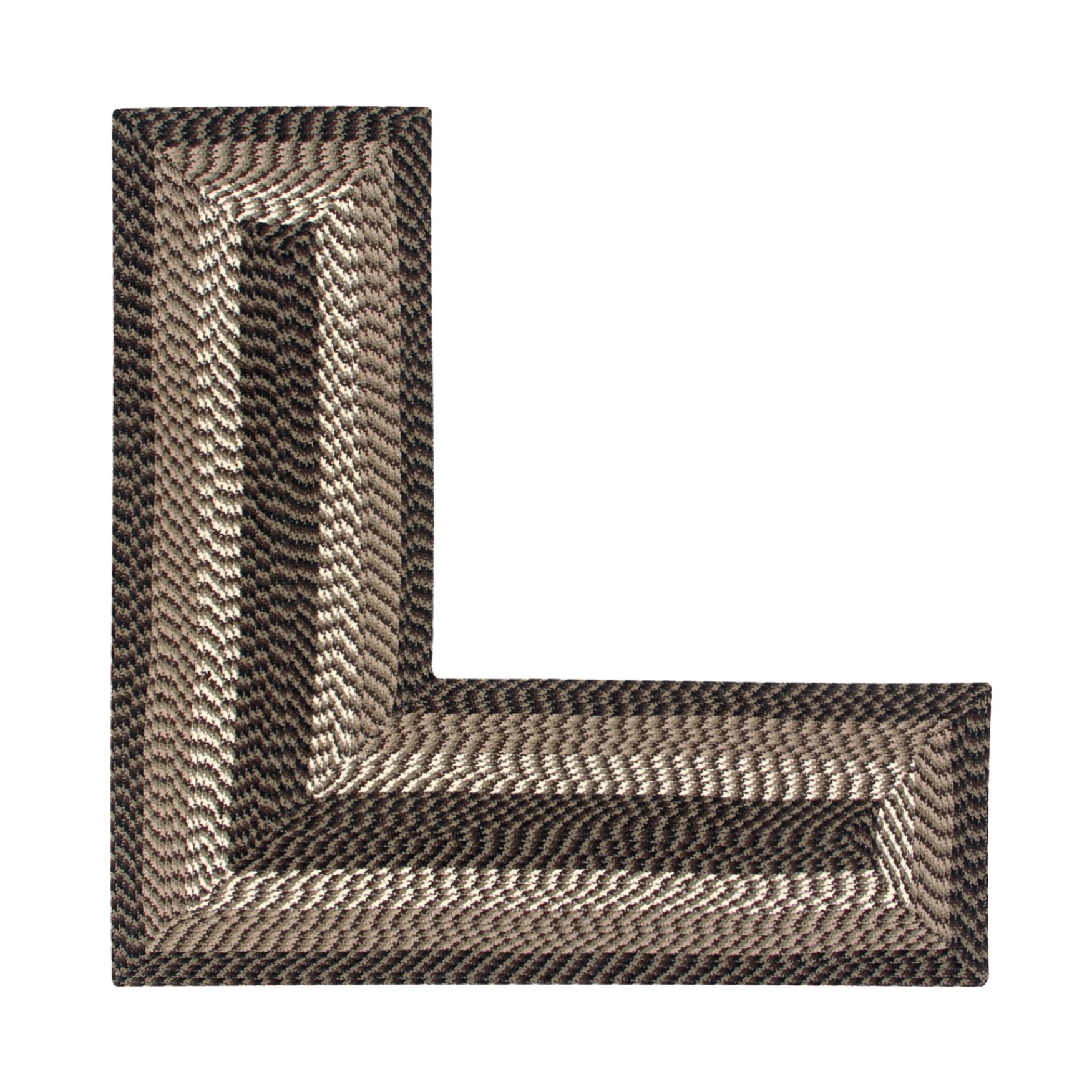 Alpine Braid Collection Reversible Indoor Area Rug in Vibrant Colors, 24 inches" x 48 inches" x 48 inches" L-Shape , CHOCOLATE STRIPE, hi-res image number 0