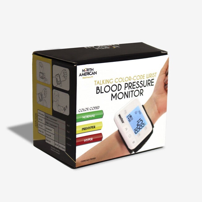Talking Color Coded Wrist Blood Pressure Monitor, , alternate image number null