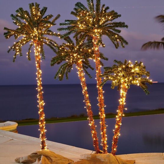 Pre-Lit 3-Branch Palm Tree, , on-hover image number null