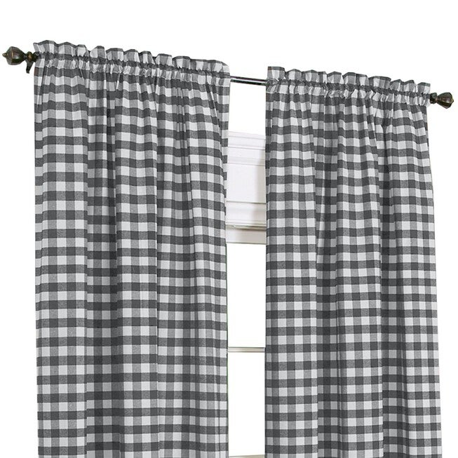 Buffalo Check Window Curtain Panel, , on-hover image number 1