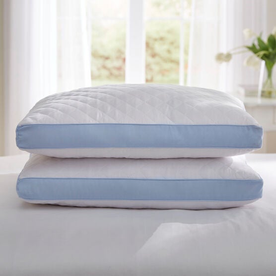 Side Sleeper Gusseted Density 2-Pack Pillows, WHITE LIGHT BLUE, hi-res image number null