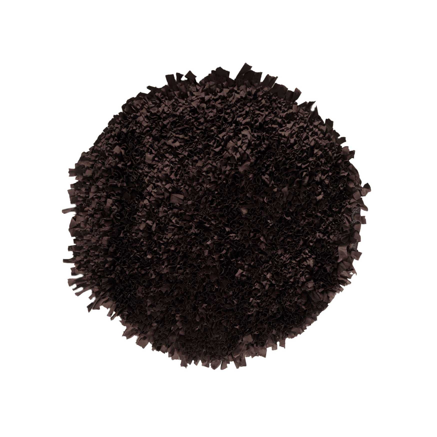 Bella Premium Jersey Shaggy Round Area Rug, BROWN, hi-res image number 0