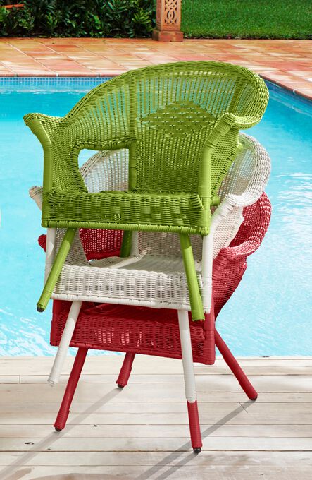 Roma Hand-Woven Resin Wicker Stacking Chair, , alternate image number null