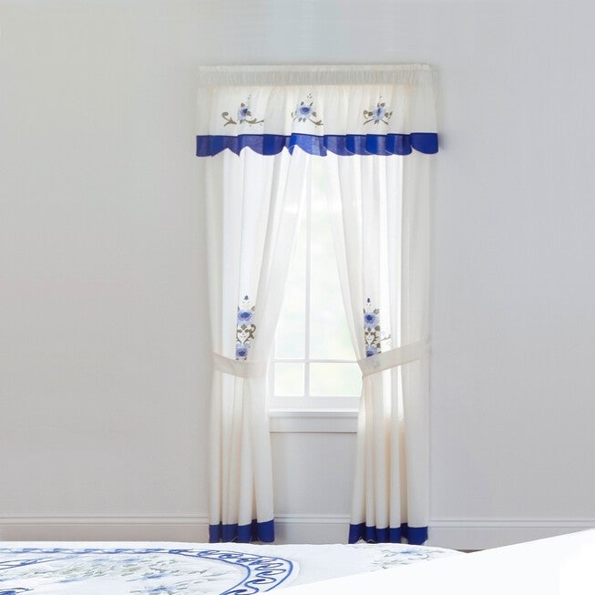 Ava Embroidered Valance, COBALT BLUE, hi-res image number null