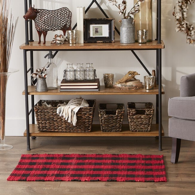 Red & Black Buffalo Check Rag Rug 26X40, , alternate image number 3