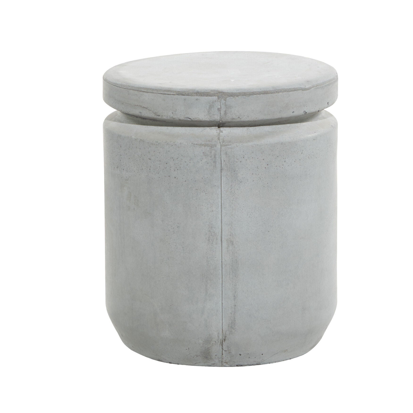 Grey Fiber Clay Industrial Stool, , on-hover image number 1
