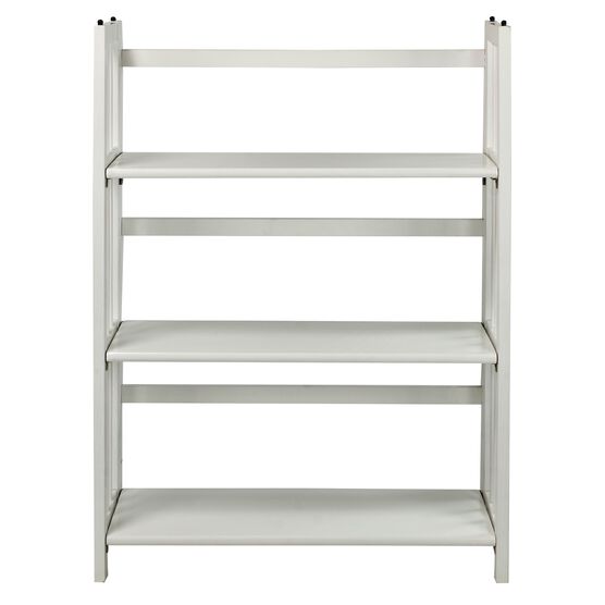 3-Shelf Folding Stackable Bookcase 27.5" Wide-White, WHITE, hi-res image number null