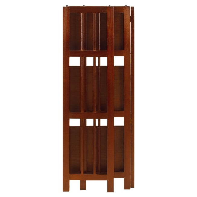 3-Shelf Folding Bookcase 14 inches Wide-Walnut, , alternate image number null