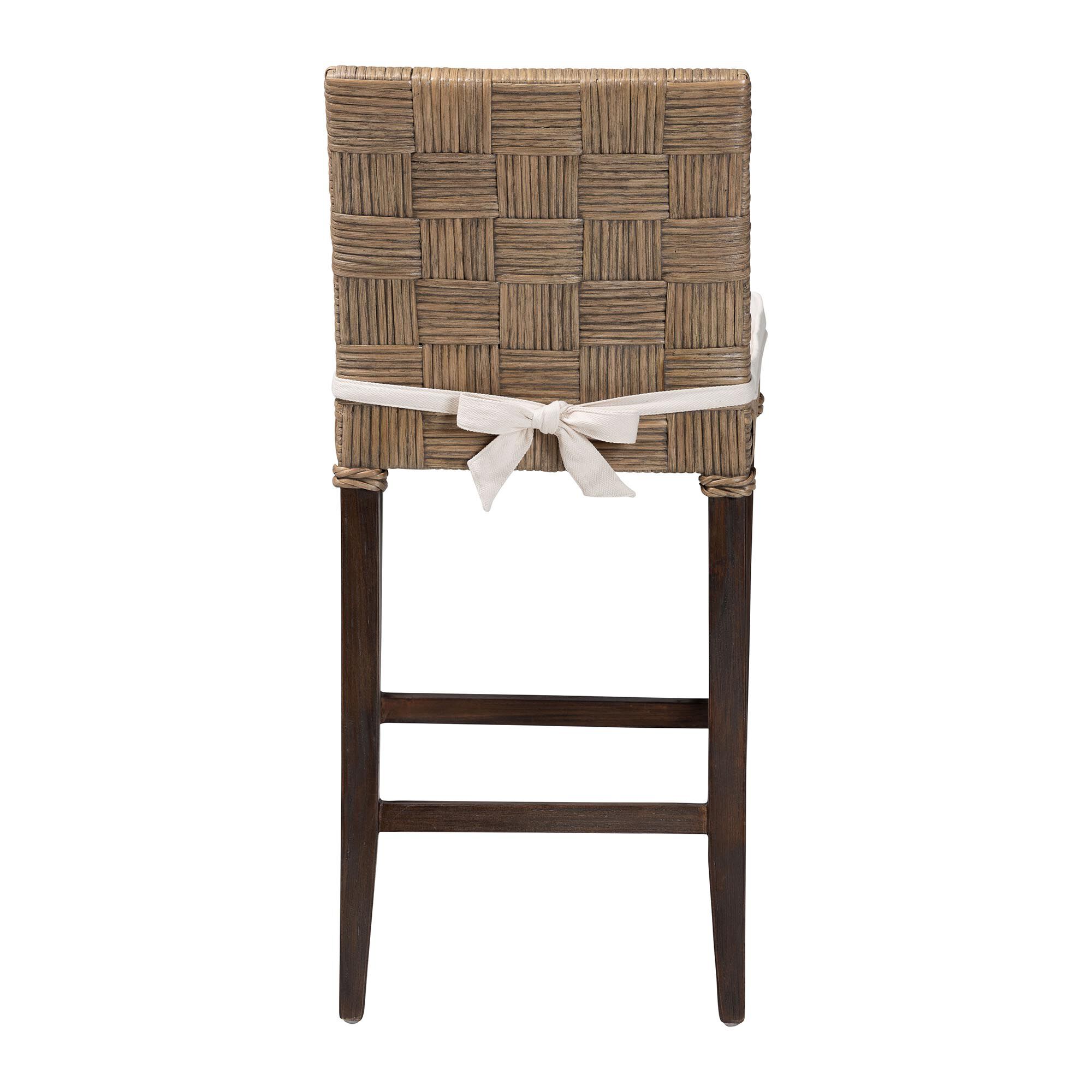 Fatima Natural Rattan Counter Stool with Cushion, GREY, alternate image number 4