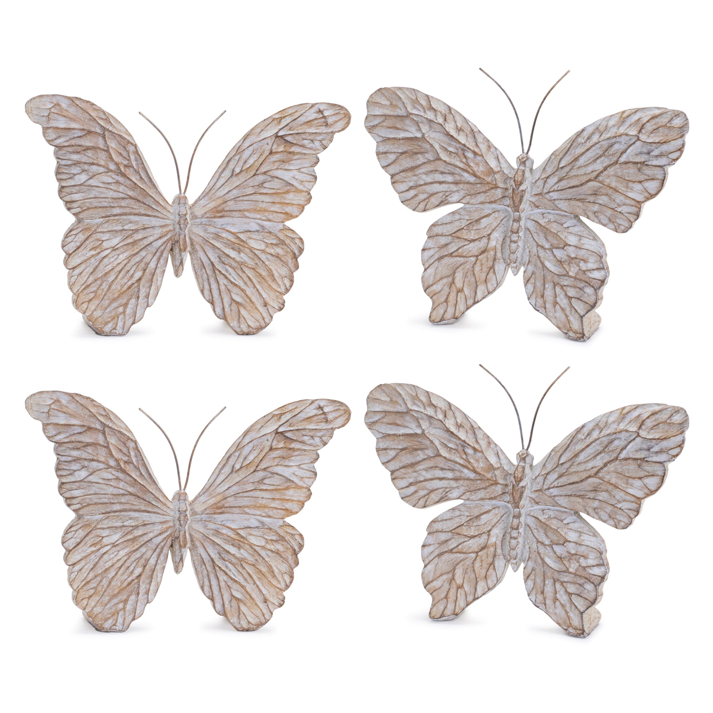 Carved Butterfly Shelf Sitter (Set of 4), BEIGE, alternate image number 5