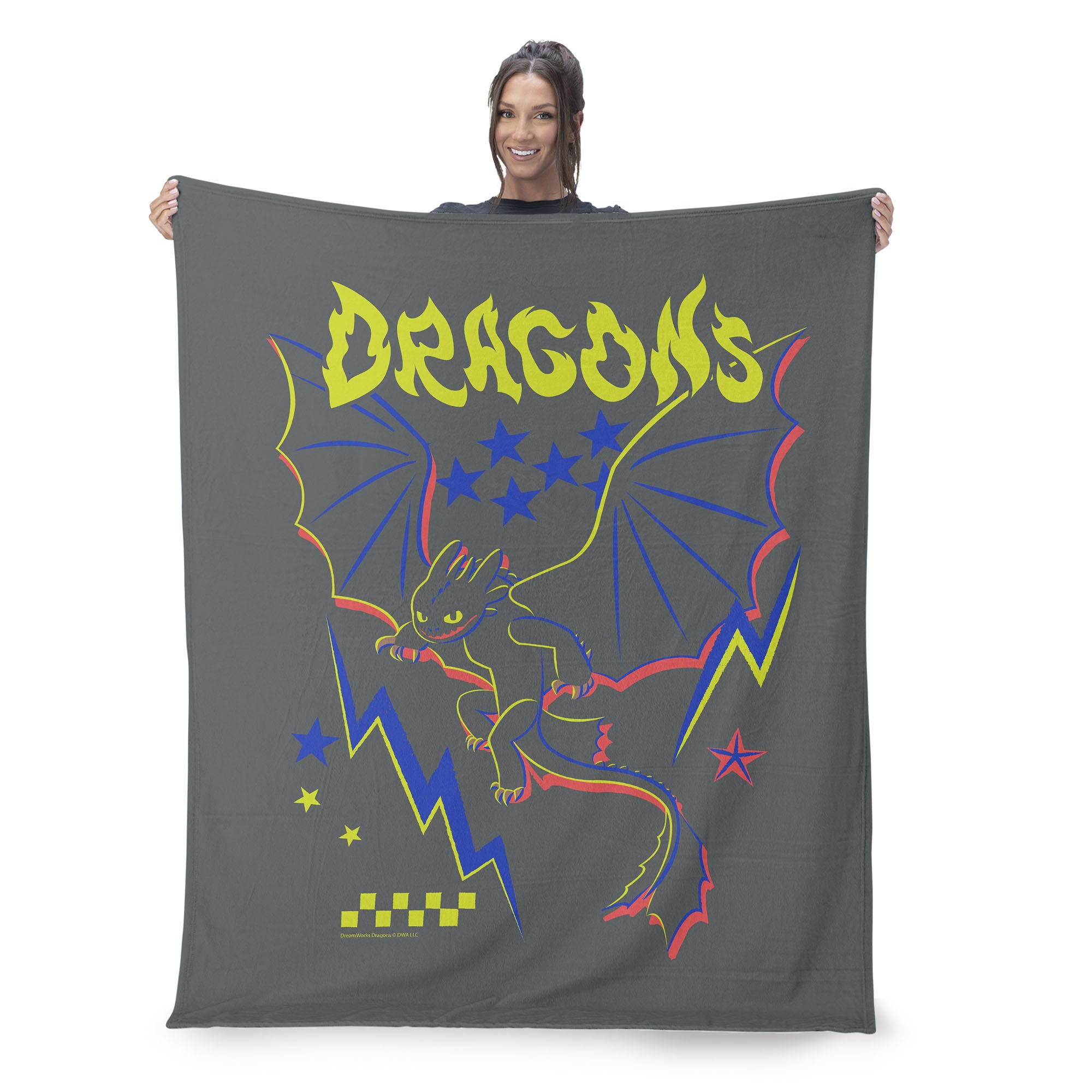How to Train Your Dragon Neon Dragon Silk Touch Throw Blanket 50x60 inches, NEON, on-hover image number 1