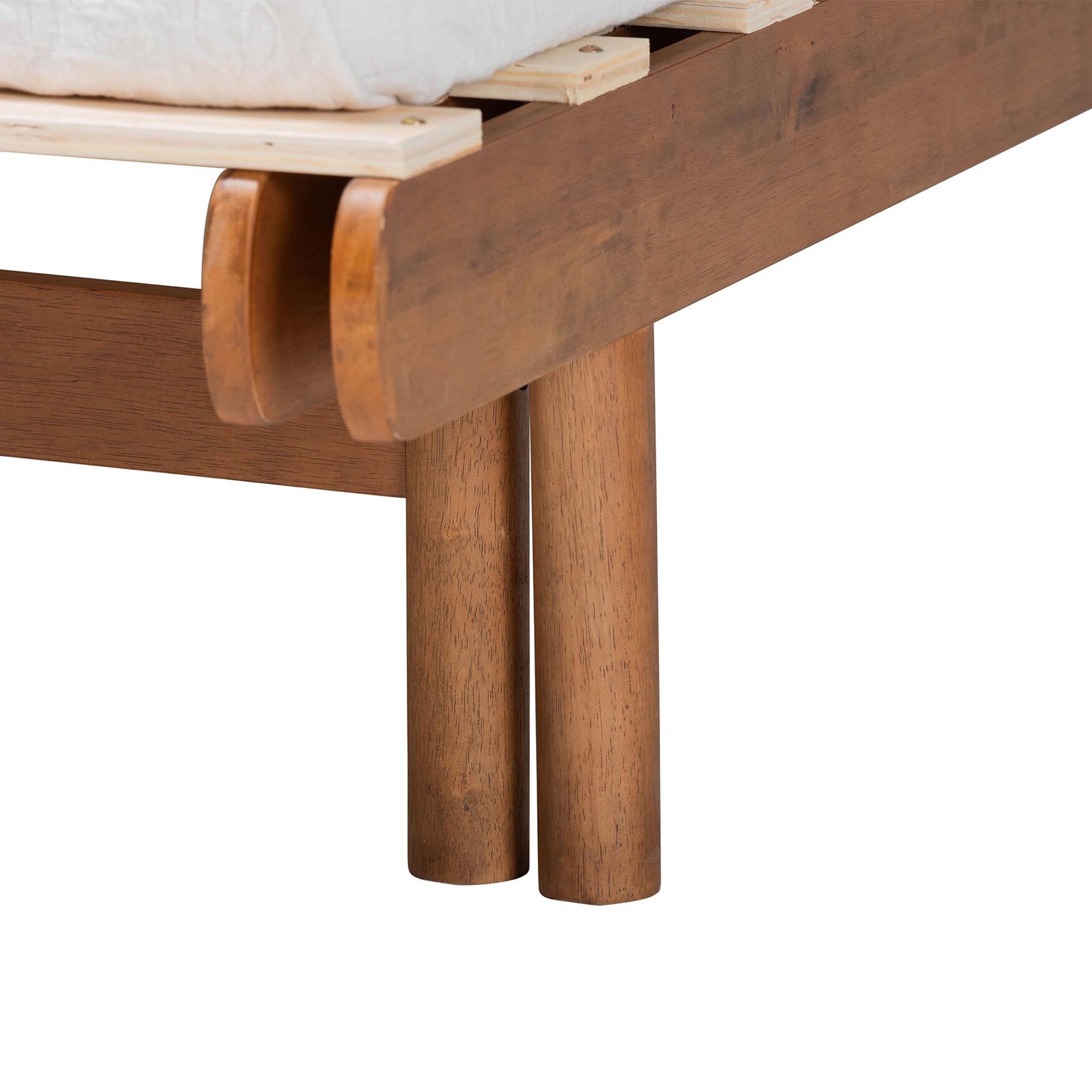 Bolivia Mid-Century Modern Walnut Brown Wood Expandable Twin To King Bed Frame, , alternate image number 6