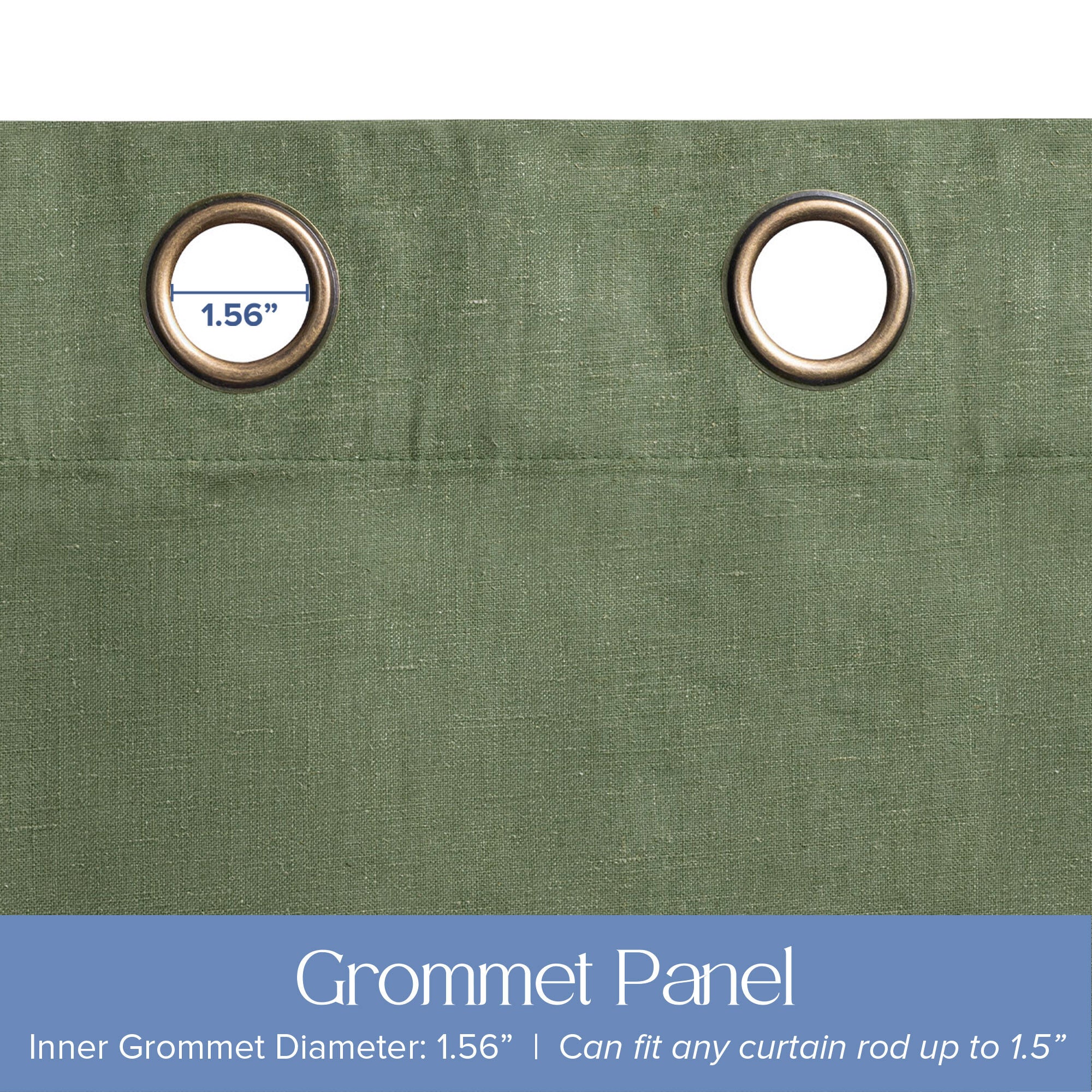 Linen Slub 100% Blackout Grommet Pair, OLIVE, alternate image number 2