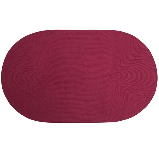 Alpine Braid Collection Reversible Indoor Area Rug, 88"" x 112' Oval , BURGUNDY SOLID, hi-res image number null