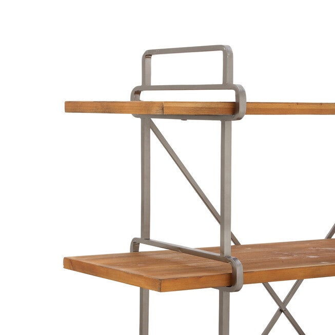 Dark Brown Wood Industrial Shelving Unit, 67 inches x 43 inches x 16 inches, , alternate image number 2