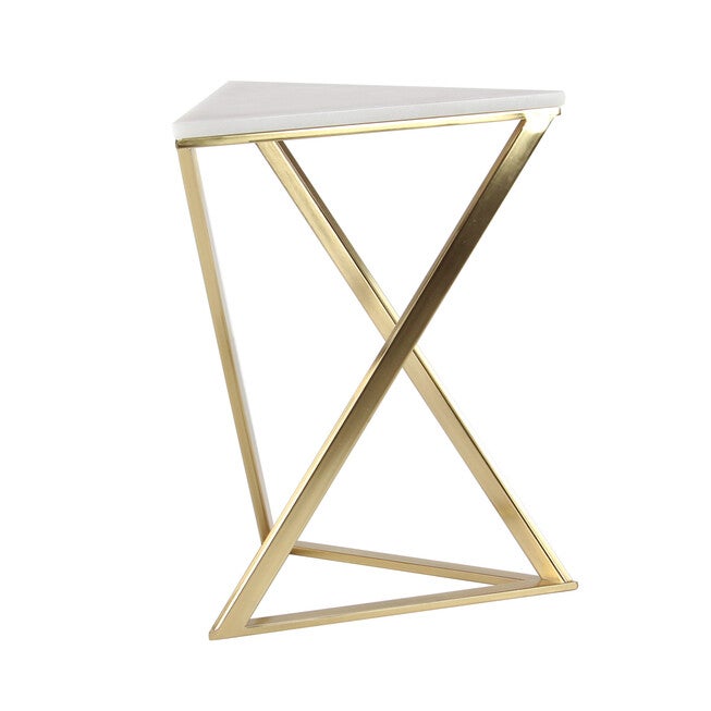 Set of 2 Gold Marble Contemporary Accent Table, 14 inches x 24 inches, , on-hover image number null