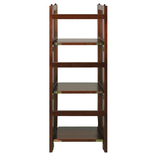 3-Shelf Folding Bookcase 14 inches Wide-Walnut, , alternate image number null