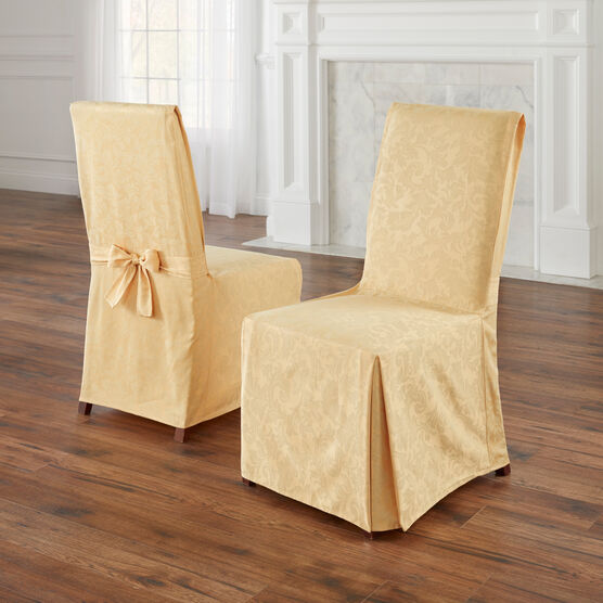 Set of 2 Damask Chair Covers, GOLD, hi-res image number null
