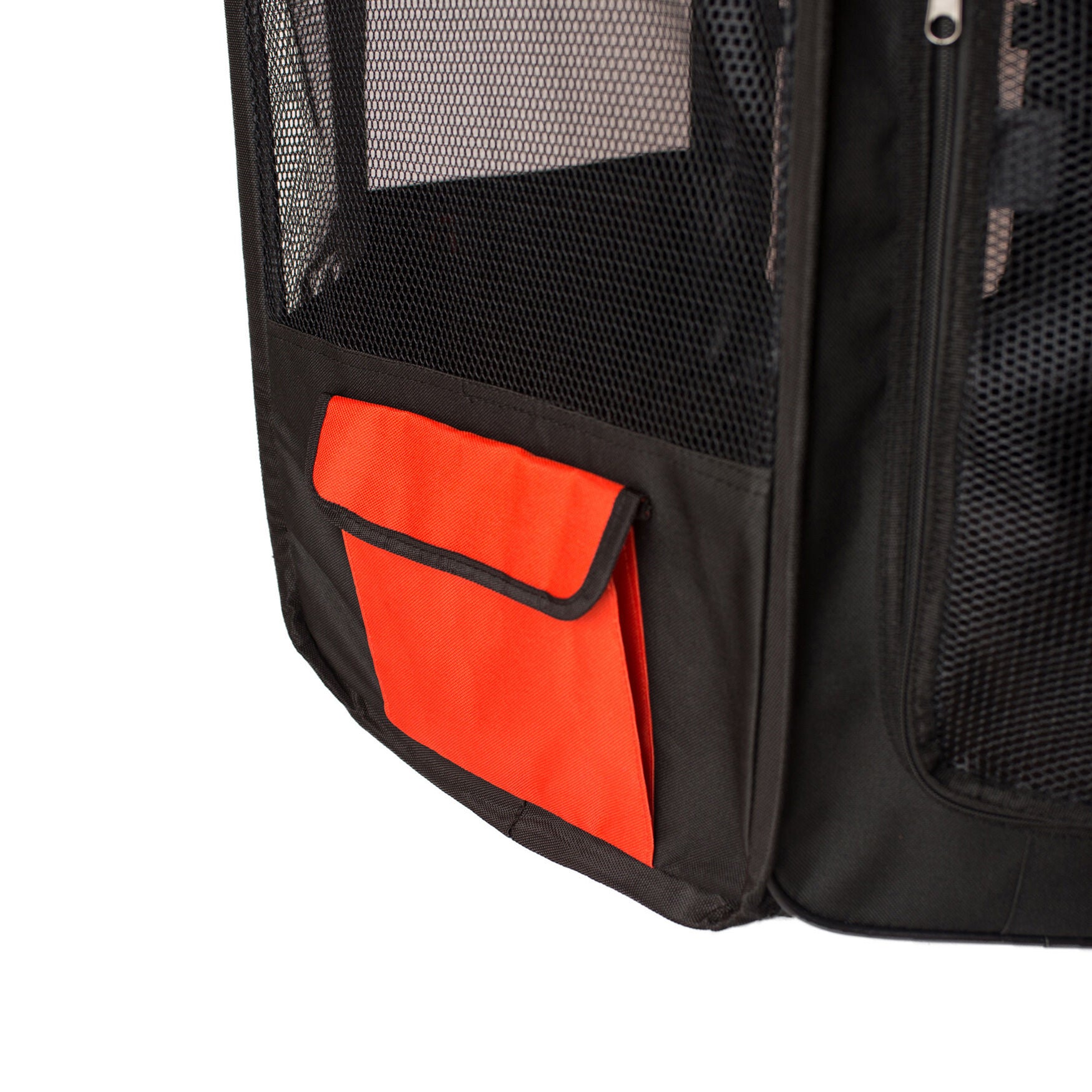 Portable Pet Dog Kitten Playpen In Black And Red Combo, , alternate image number 7