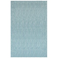 Carmel Texture Stripe Indoor/Outdoor Area Rug Aqua
