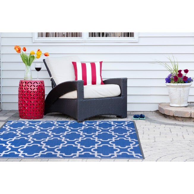 Gray Lattice Outdoor Rug 4X6 Ft Floor Coverings, , alternate image number 5