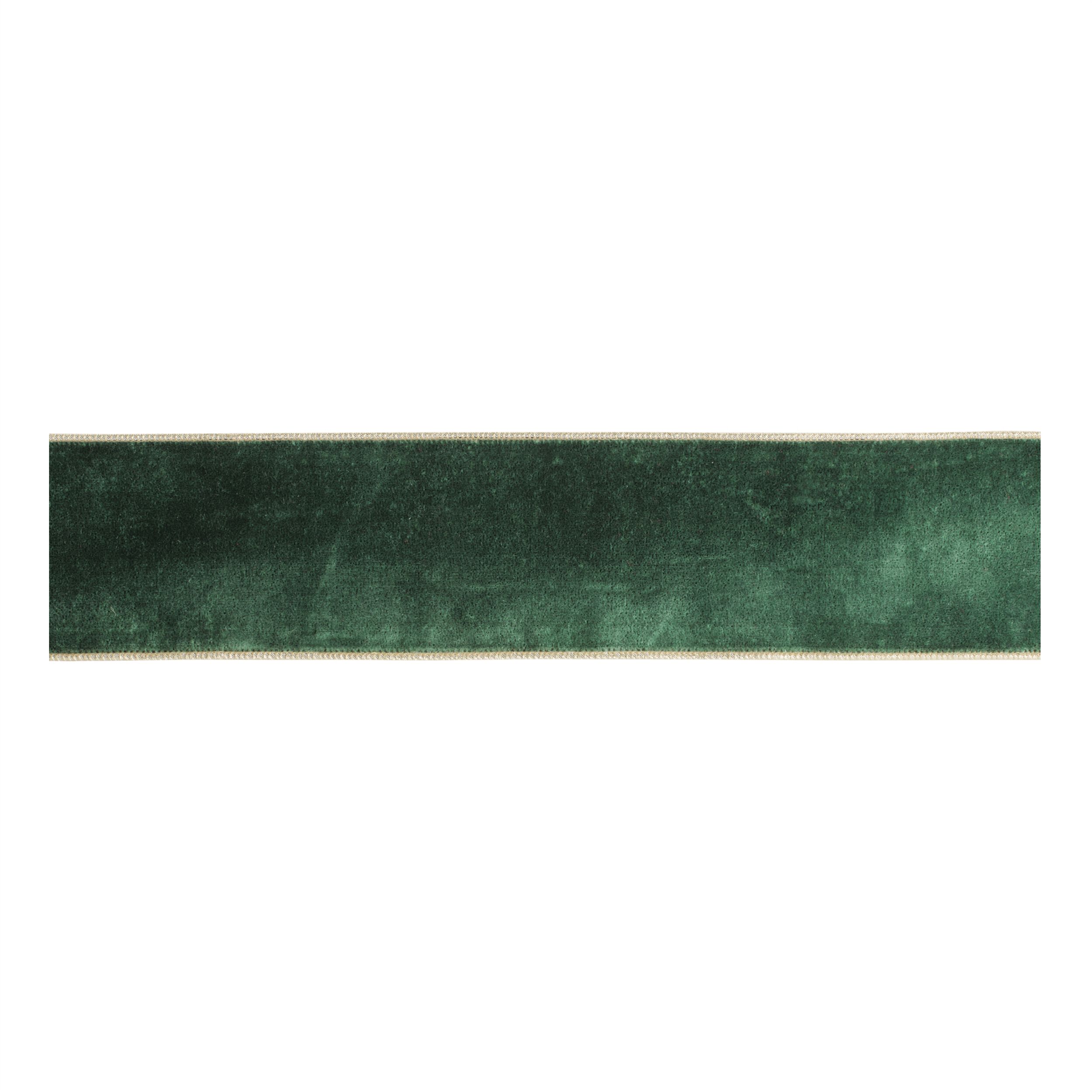 Velvet Wired Ribbon (Set of 2), GREEN GOLD, hi-res image number 0