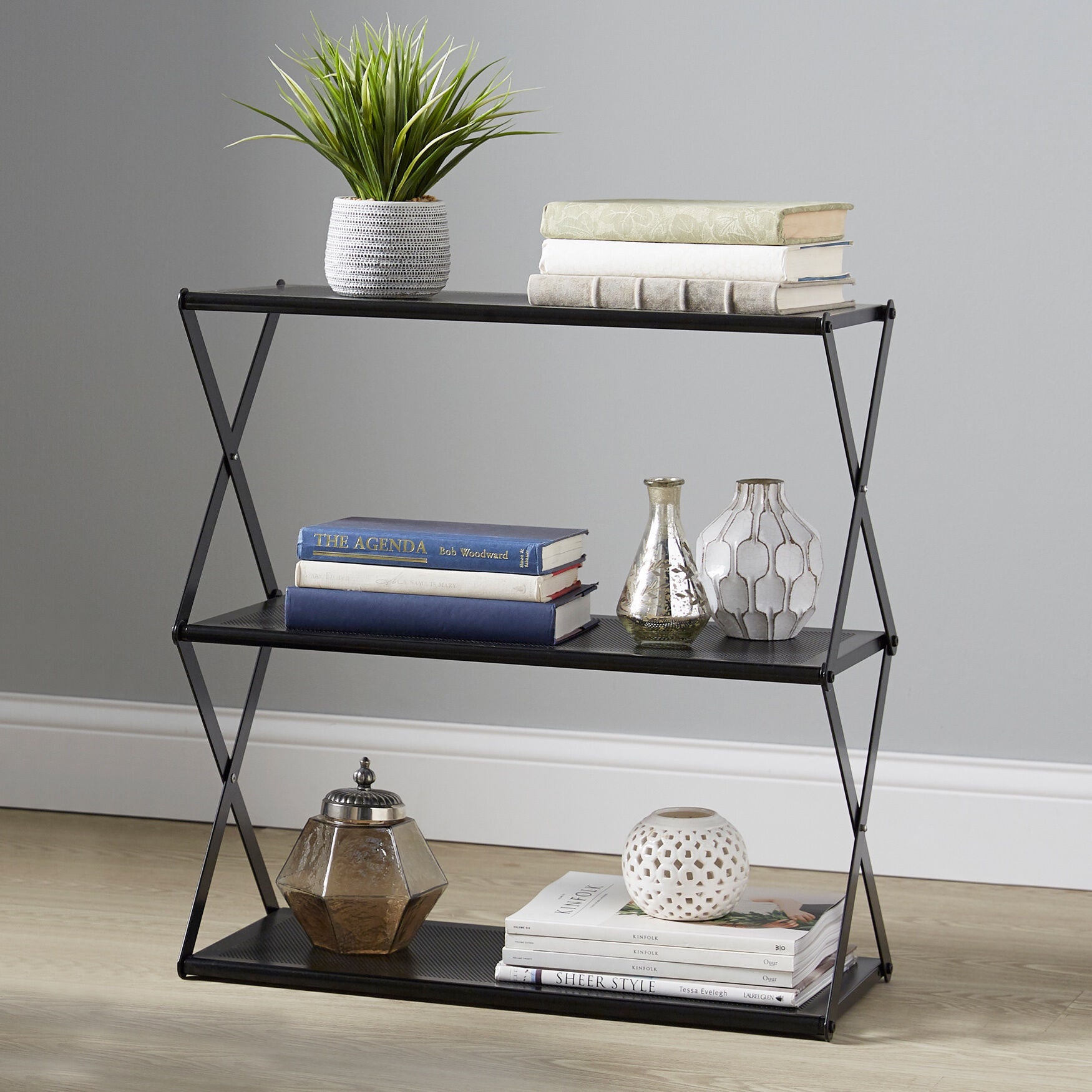 3-Tier Bookshelf, BLACK, hi-res image number 0