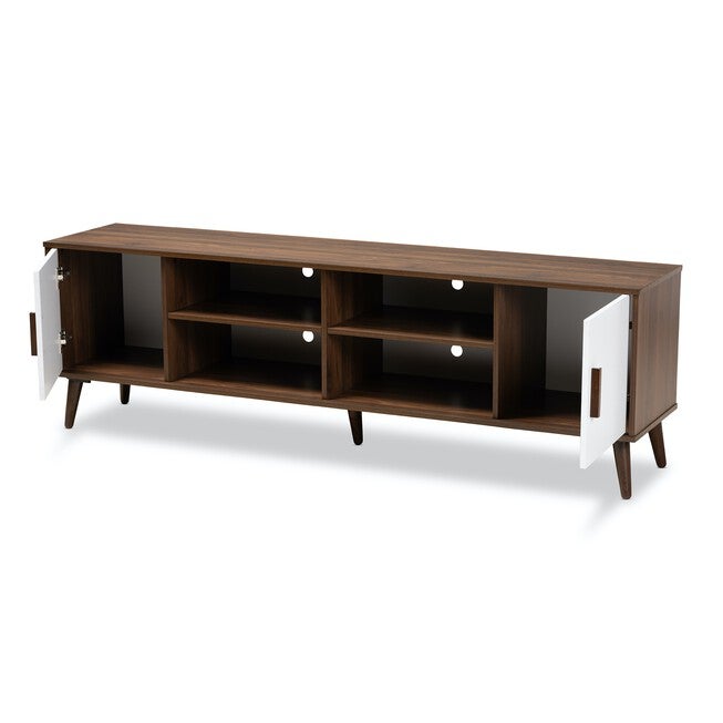 Quinn Mid-Century Modern 2-Door Wood Tv Stand Furniture, , on-hover image number null