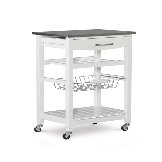 Kitchen Island Granite Top White, WHITE, hi-res image number 0