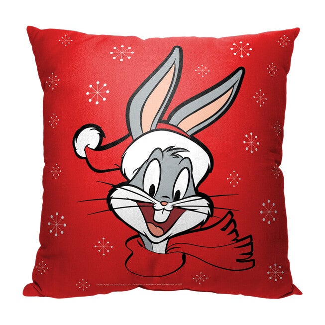 Wb Looney Tunes Holiday Bugs Printed Throw Pillow, O, hi-res image number 0