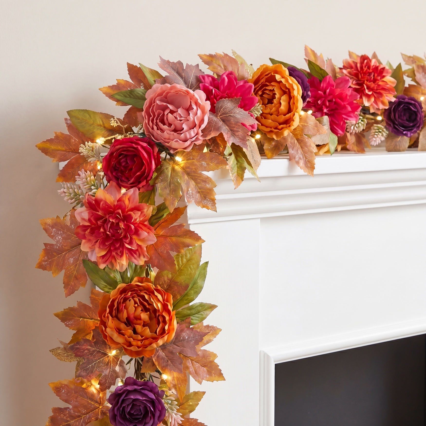 6 Ft. Pre-Lit Peony Delight Garland
