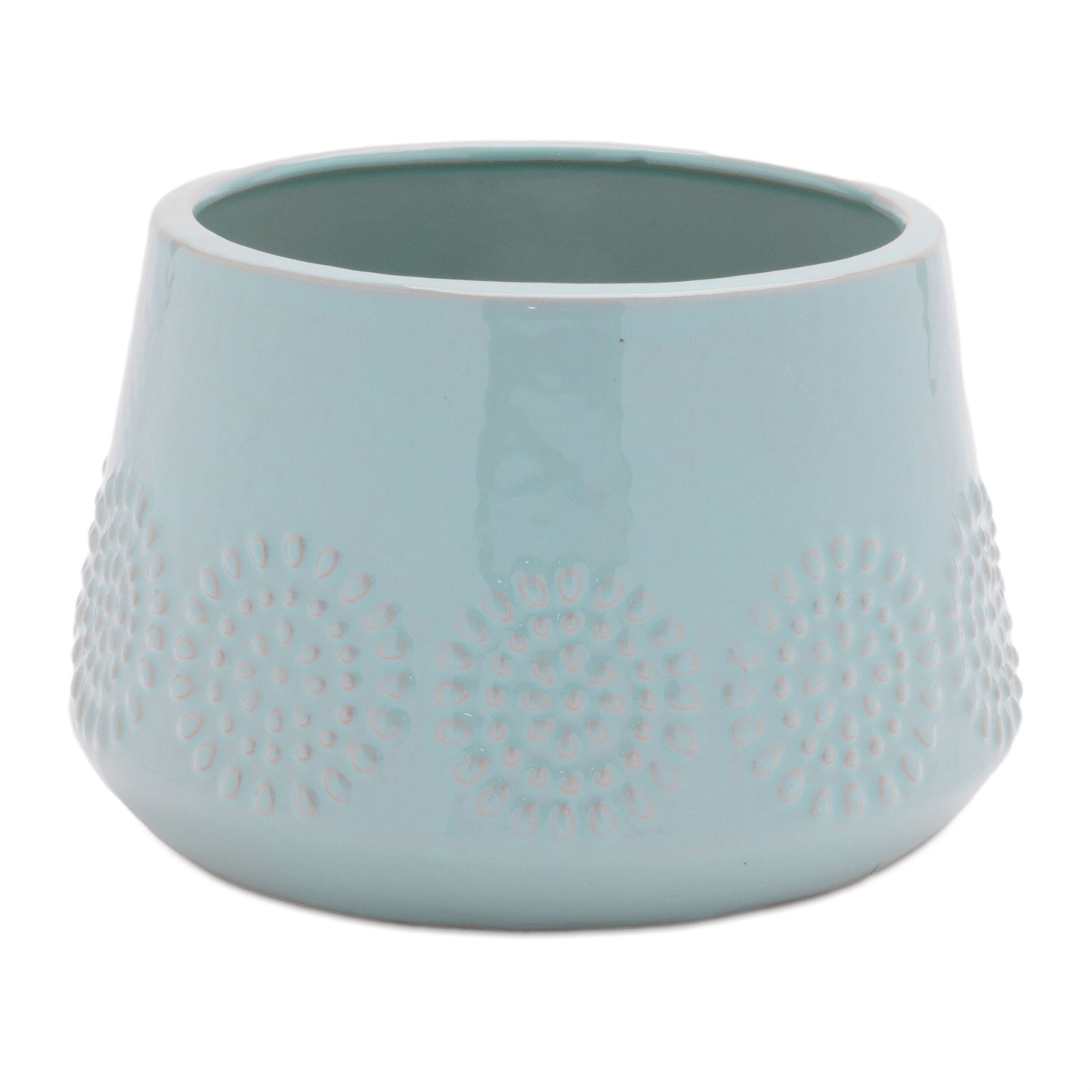 Ceramic Starburst Pattern Planter Set of 2, BLUE, alternate image number 1