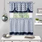 Callie Window Curtain Tier Pair and Valance Set - 58x24, BLUE, hi-res image number null