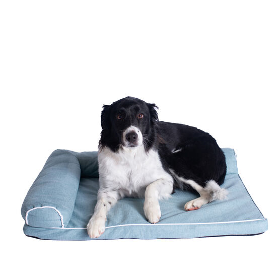 Bolstered Pet Bed Cushion With Memory Foam, Medium SoothIng Blue, , on-hover image number null